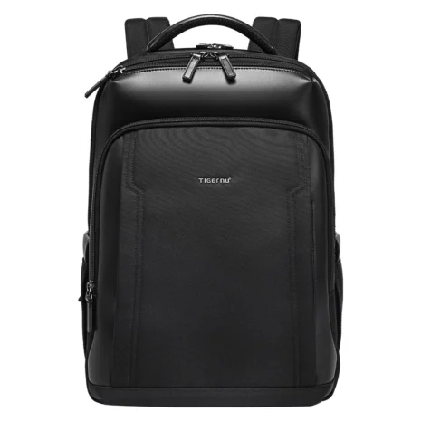 Tigernu T-B9110 business ryggsekk i svart – rett forfra med minimalistisk design
