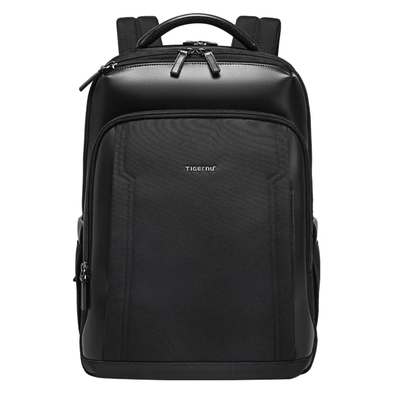 Tigernu T-B9110 business ryggsekk i svart – rett forfra med minimalistisk design