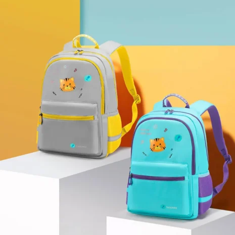 Tigernu T-B9030A barnesekk - begge farger Tigernu T-B9030A skolesekk i blå og grå side om side
