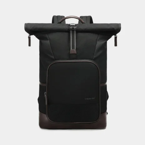 Tigernu T-B9009 roll-top ryggsekk - front Tigernu T-B9009 roll-top ryggsekk forfra i svart
