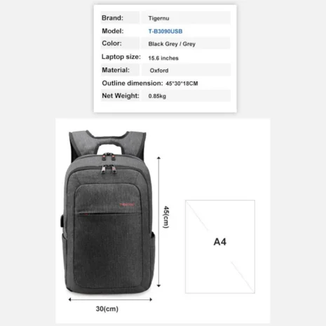 Tigernu T-B3090USB størrelse og dimensjoner Tigernu T-B3090USB størrelse og dimensjoner