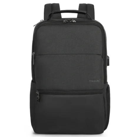 Tigernu T-B3905 i sort sett forfra Tigernu T-B3905 sort utvidbar laptopsekk sett rett forfra