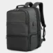Tigernu T-B3905 utvidbar laptopsekk for 19 tommer i sort, sett forfra fra høyre med utvidelse aktivert